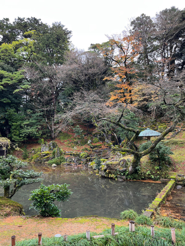 兼六園内の池と樹木1枚目